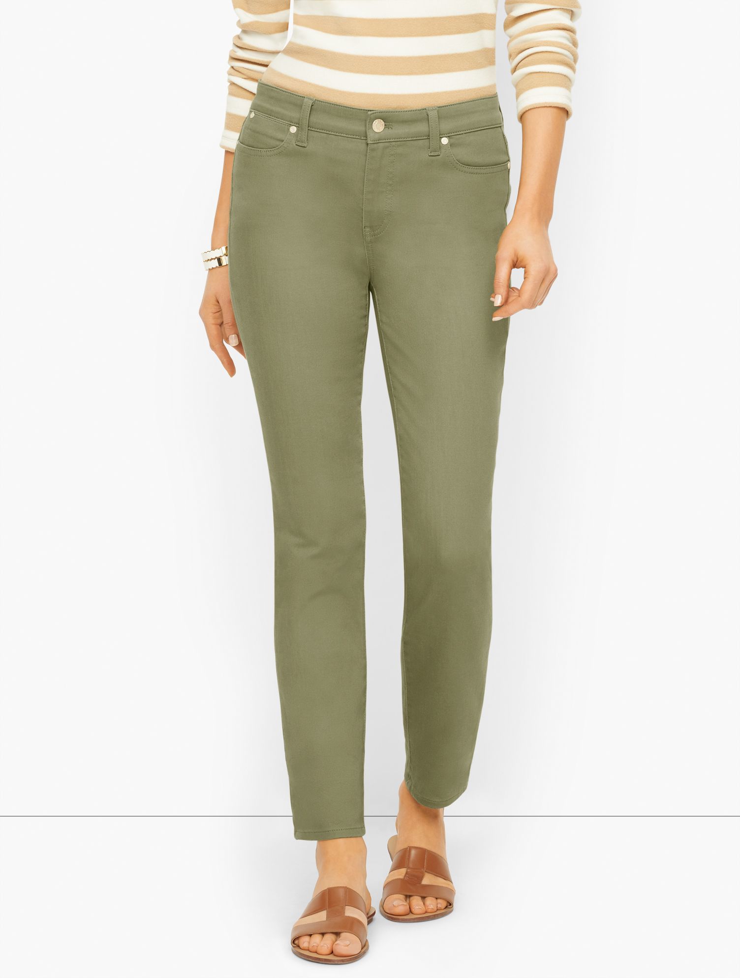 Slim Ankle Jeans - Colors - Faded Olive - 14 Talbots | Talbots