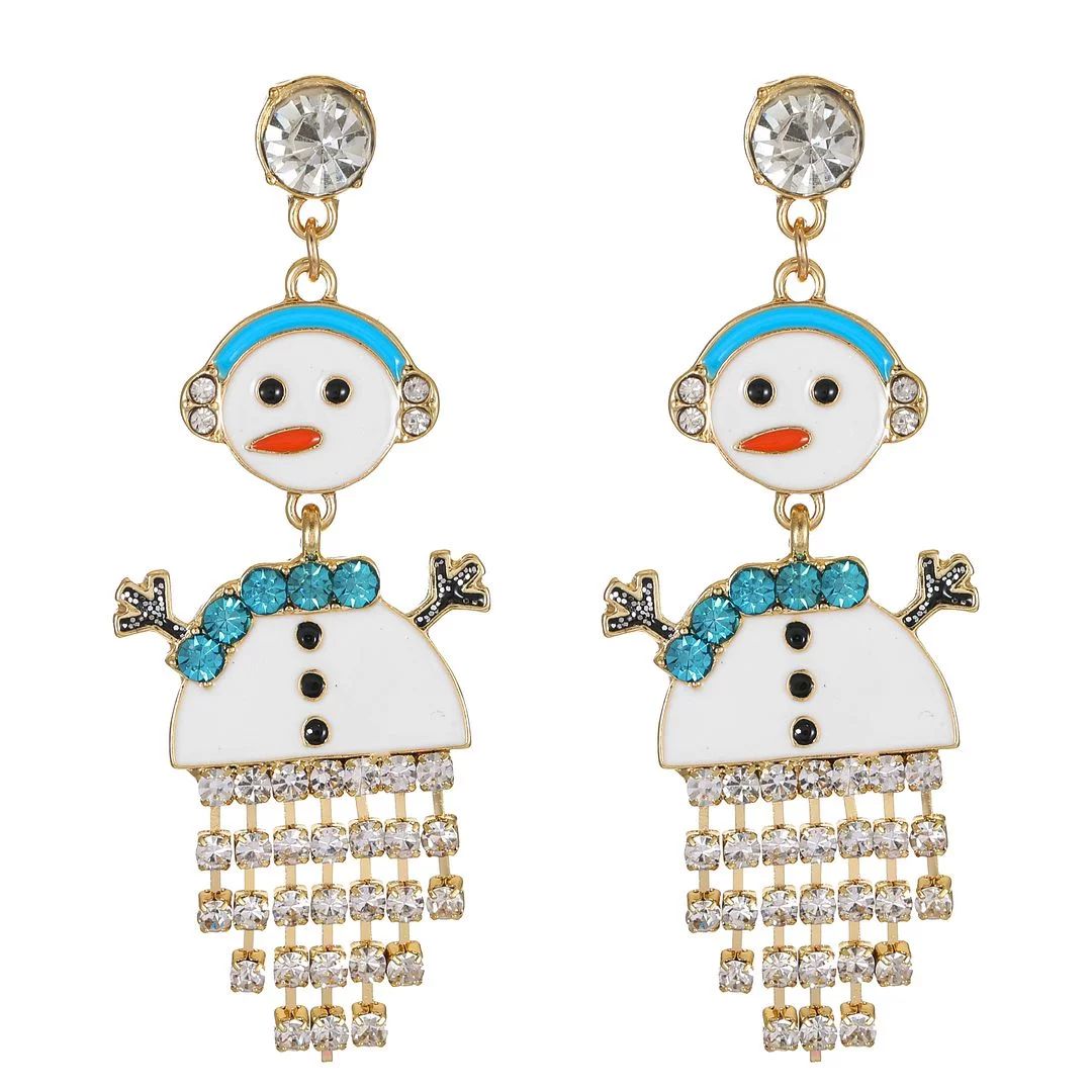Packed Party Women's Goldtone Snowed-In Snowman Motif Earrings | Walmart (US)