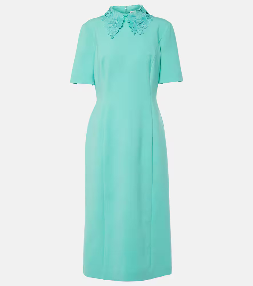 Oscar de la Renta Lace-trimmed wool-blend midi dress | Mytheresa (US/CA)