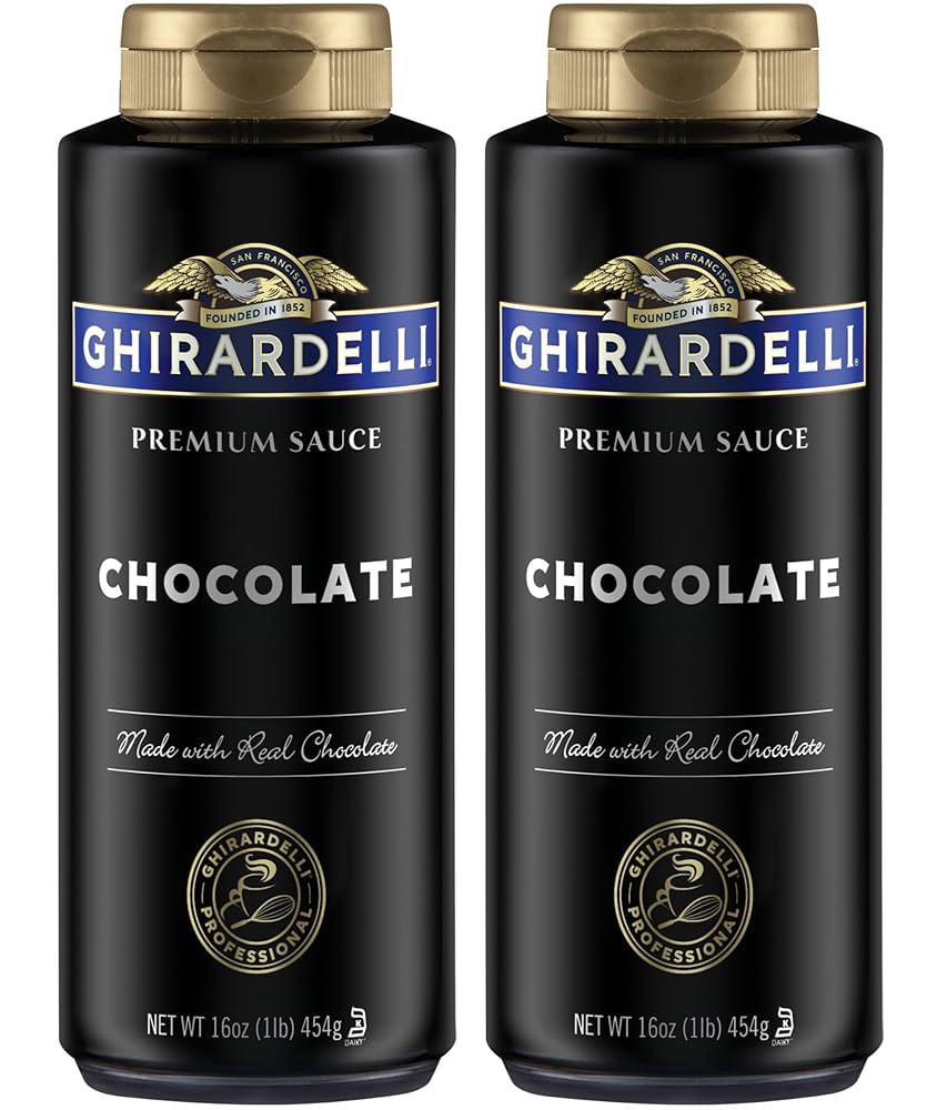 Ghirardelli Chocolate Sauce, Black Label 16oz Squeeze Bottle (Pack of 2) | Amazon (US)