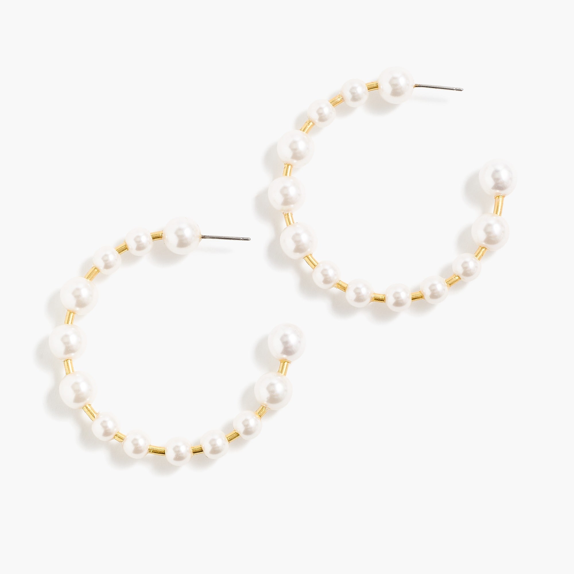 Pearl hoop earrings | J. Crew US