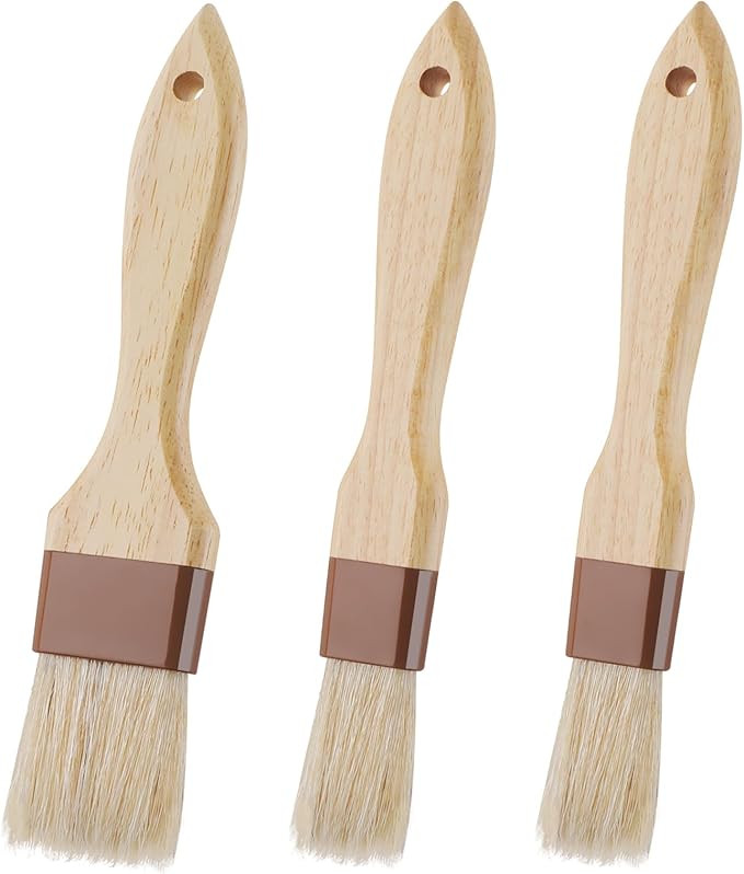 3 Pcs Pastry Brush, Natural Bristle Basting Brush, Cooking Brush, Food Brush, Butter Brush, Baste... | Amazon (US)