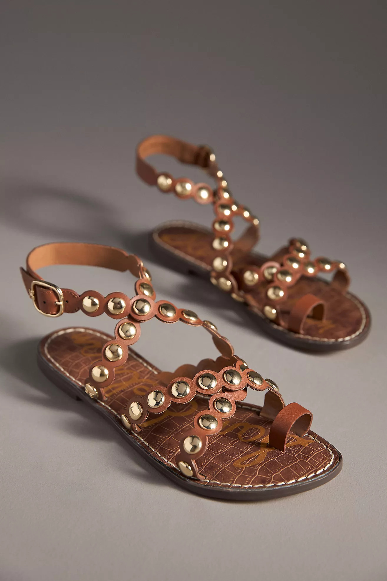 Sam Edelman Gloria Ankle Strap Studded To-Ring Sandals | Anthropologie (US)