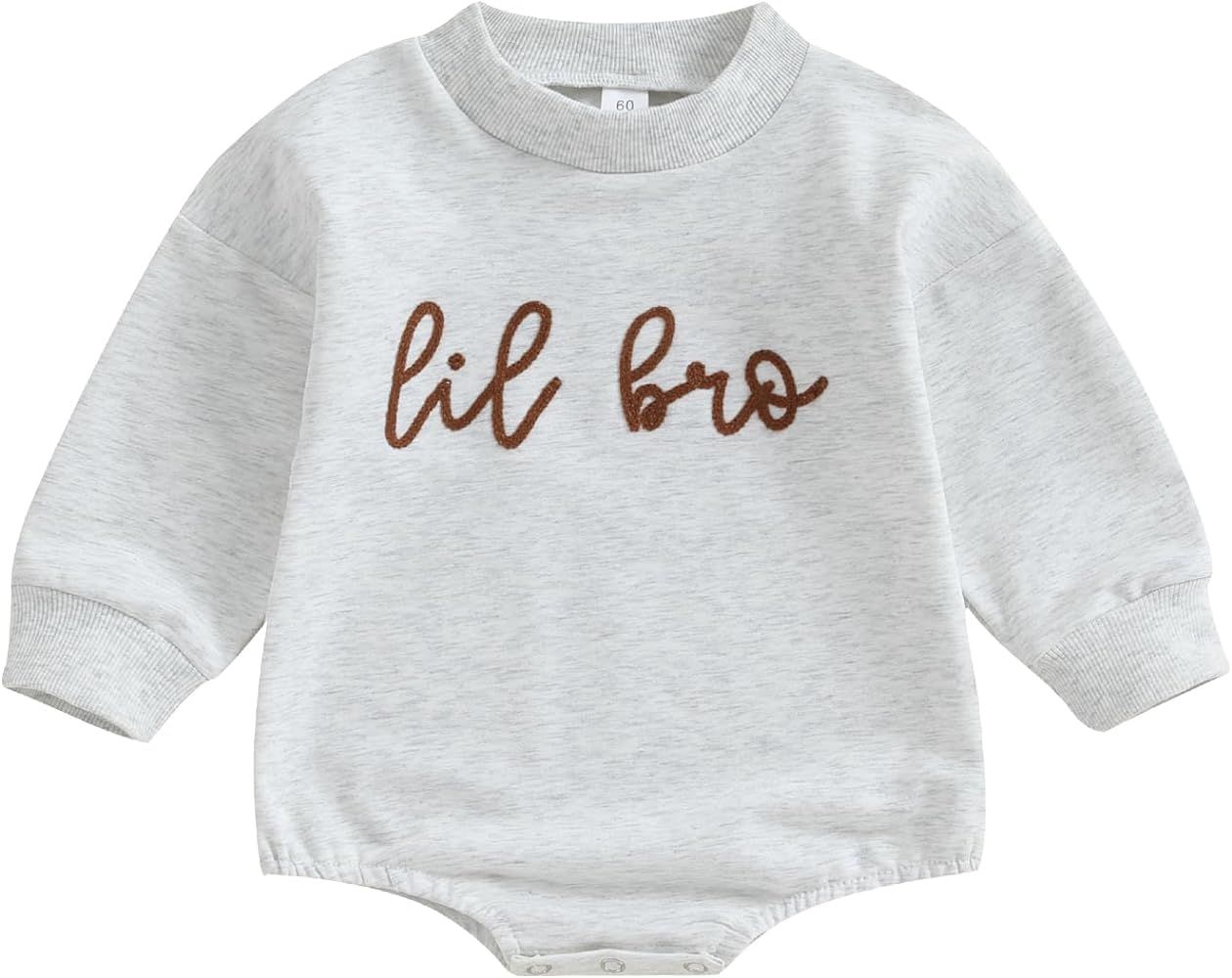 Fall Winter Clothes Infant Baby Boy Sweatshirt Romper Bodysuit Oversized Long Sleeve Bubble Rompe... | Amazon (US)