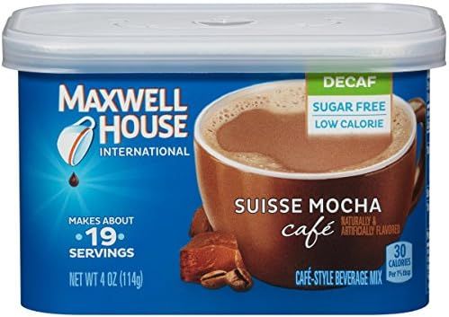 Maxwell House International Cafe Decaf Suisse Mocha Instant Coffee (4 oz Canister), pack of 4 | Amazon (US)