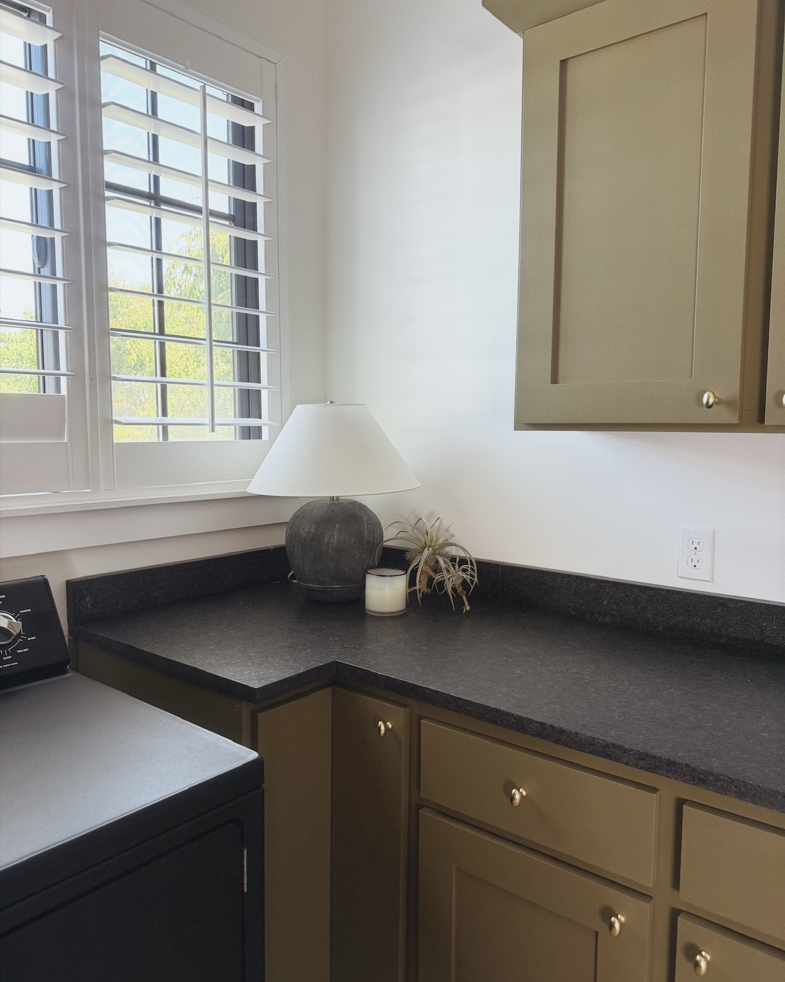 Did a little laundry room Spring refresh with @Wayfair  ✨ these pieces are so perfect and made the space feel so elevated and more put together. Honestly makes doing laundry a little more fun! #Wayfair #SpringCleaning #Ad #WayfairPartner 