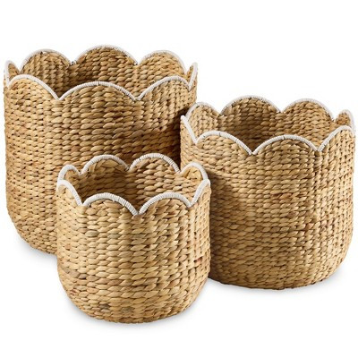 Best Choice Products Scalloped 3PC Water Hyacinth Nesting Baskets | Target