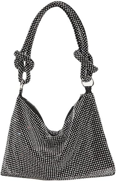 Rhinestone Purse Chic Sparkly Evening Handbags for Women Bling Hobo Bag Shiny Silver Purse for We... | Amazon (US)