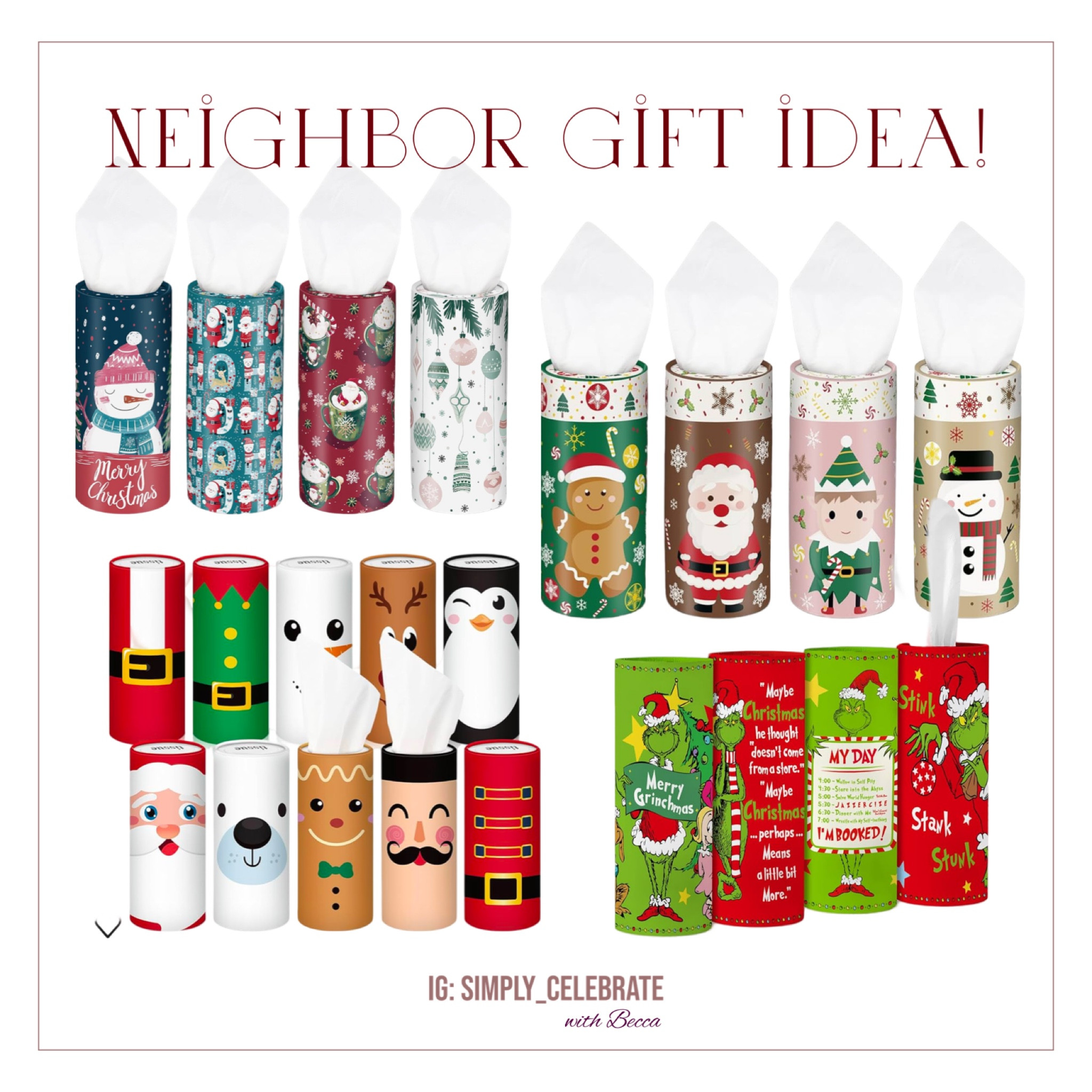 “We tissue a Merry Christmas!"

Who doesn’t need an extra box of tissues this season? 
There are so many cute CAR canisters to choose from!
🎁🎄
Easy and affordable gift - just add a tag and a bow on top! 

#LTKSeasonal
