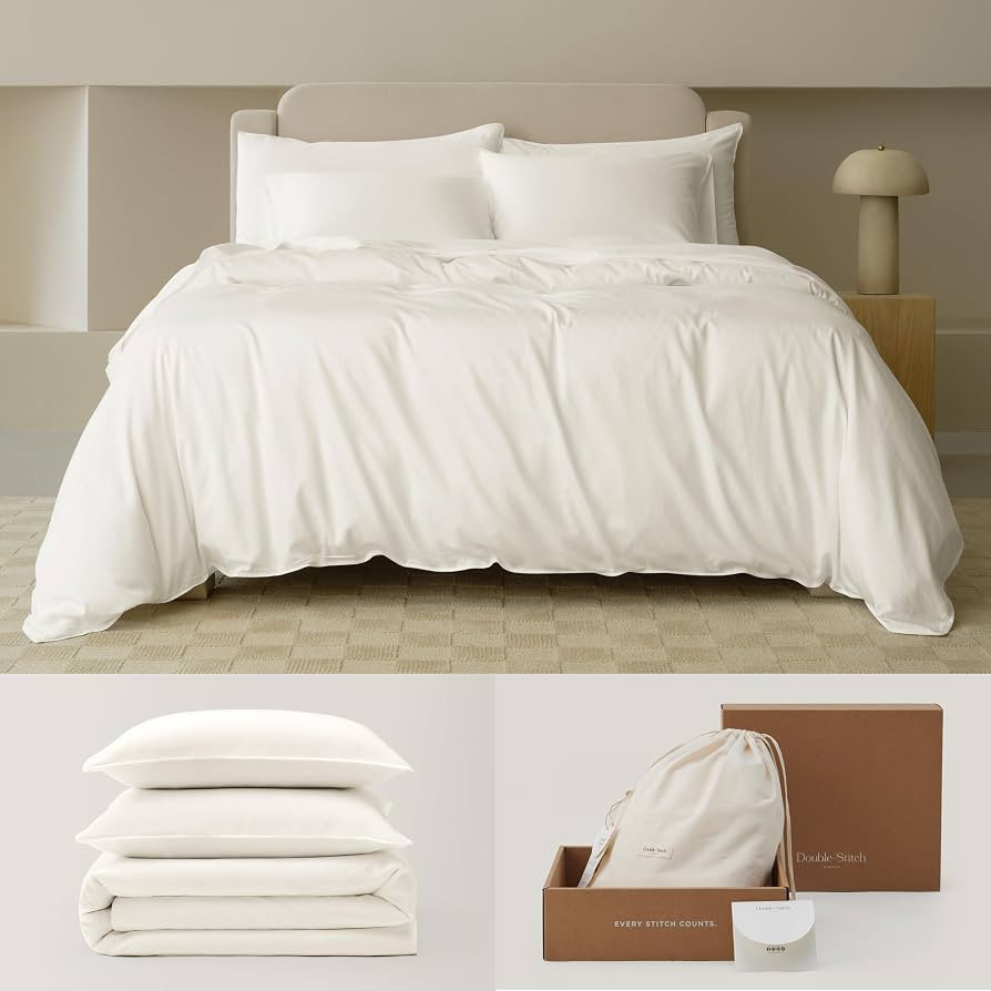 Double Stitch by Bedsure Cotton Tencel Duvet Cover Set - Good Housekeeping Award Winner, Luxe Duv... | Amazon (US)