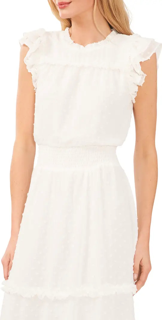 Clip Dot Flutter Sleeve Midi Dress | Nordstrom