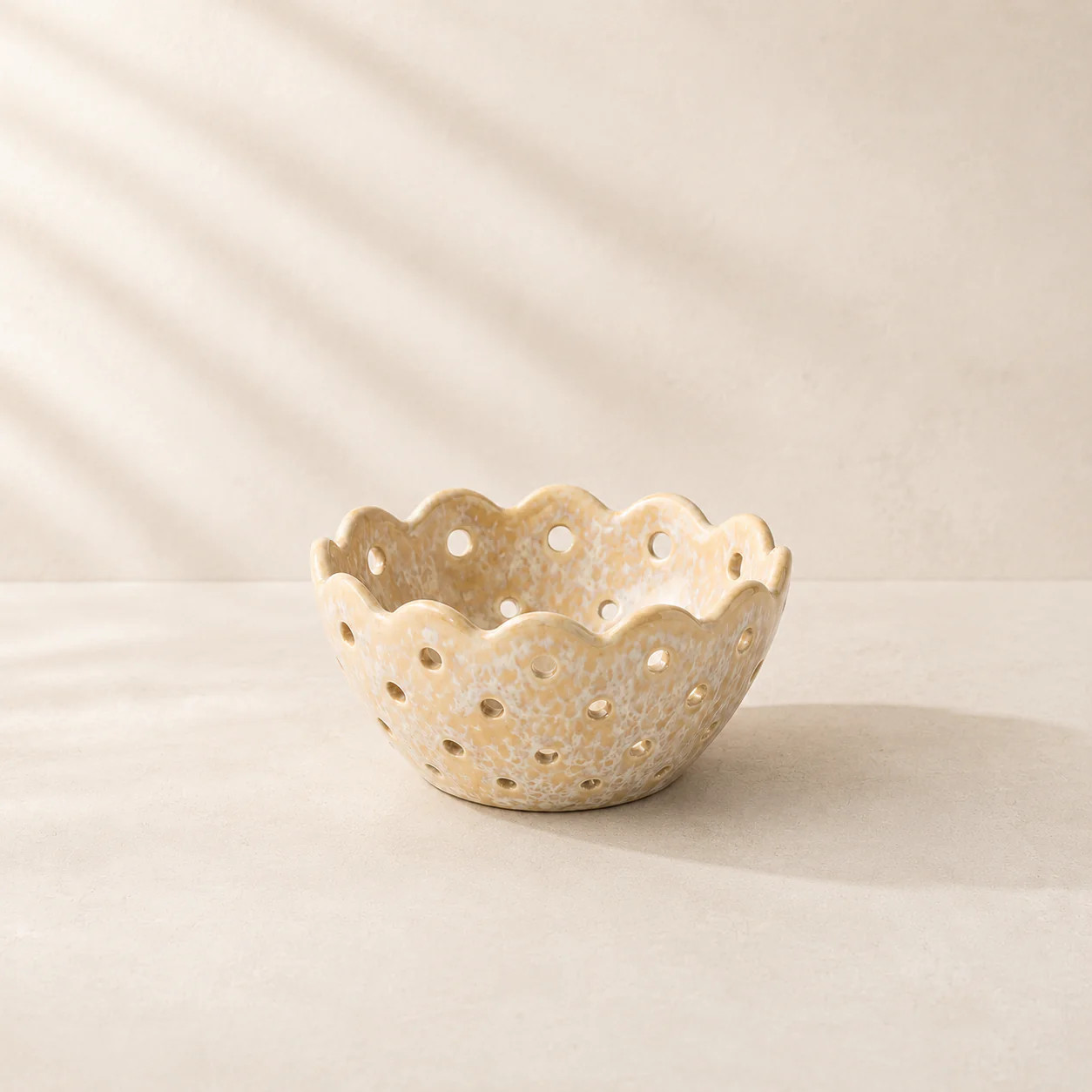 Scallop Beige Ceramic Berry Bowl | By Luxe B Co. | luxe bCO