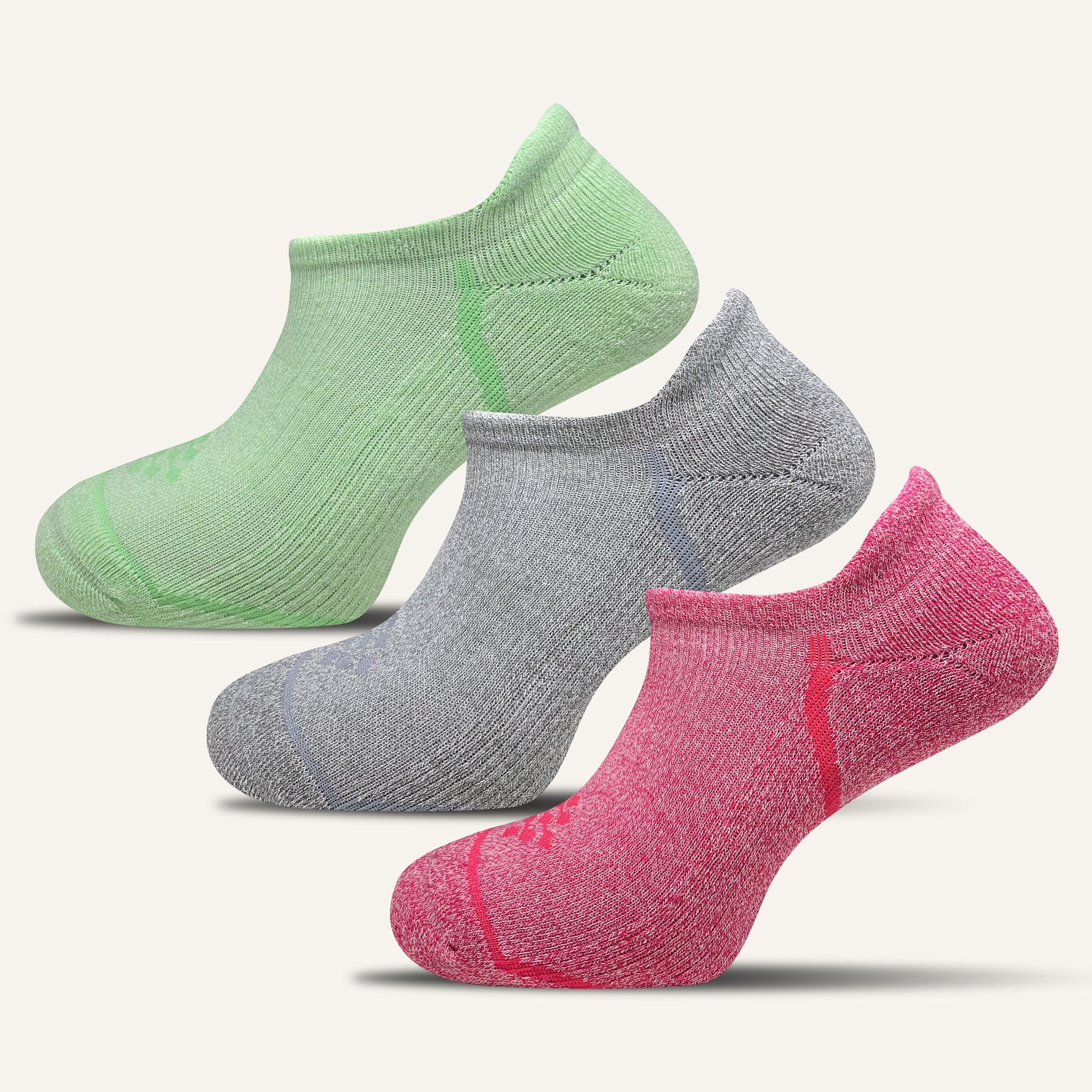 Women's Colorful Performance No Show Socks with Tab- 3 Pair | TRUEENERGY Socks