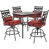 Hanover Montclair 5-Piece All-Weather Outdoor Counter-Height Patio Dining Set, 4 Cushioned Swivel... | Amazon (US)