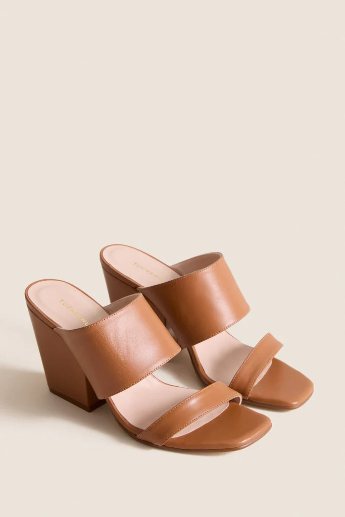 Cognac Leather Carly Heels | Tuckernuck (US)