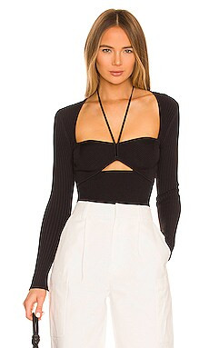 SIMKHAI Alexia Long Sleeve in Black from Revolve.com | Revolve Clothing (Global)
