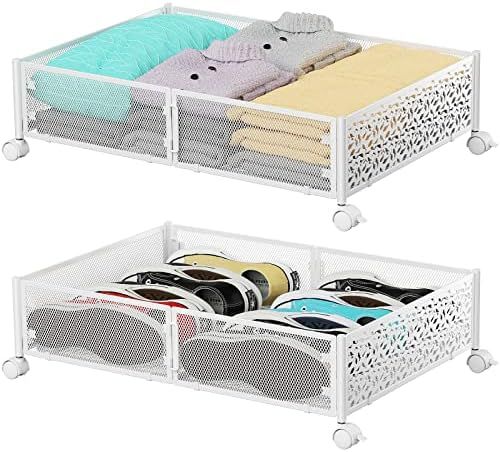 Under Bed Storage, Under the Bed Storage Containers with Wheels, Under Bed Shoe Storage Organizer... | Amazon (US)