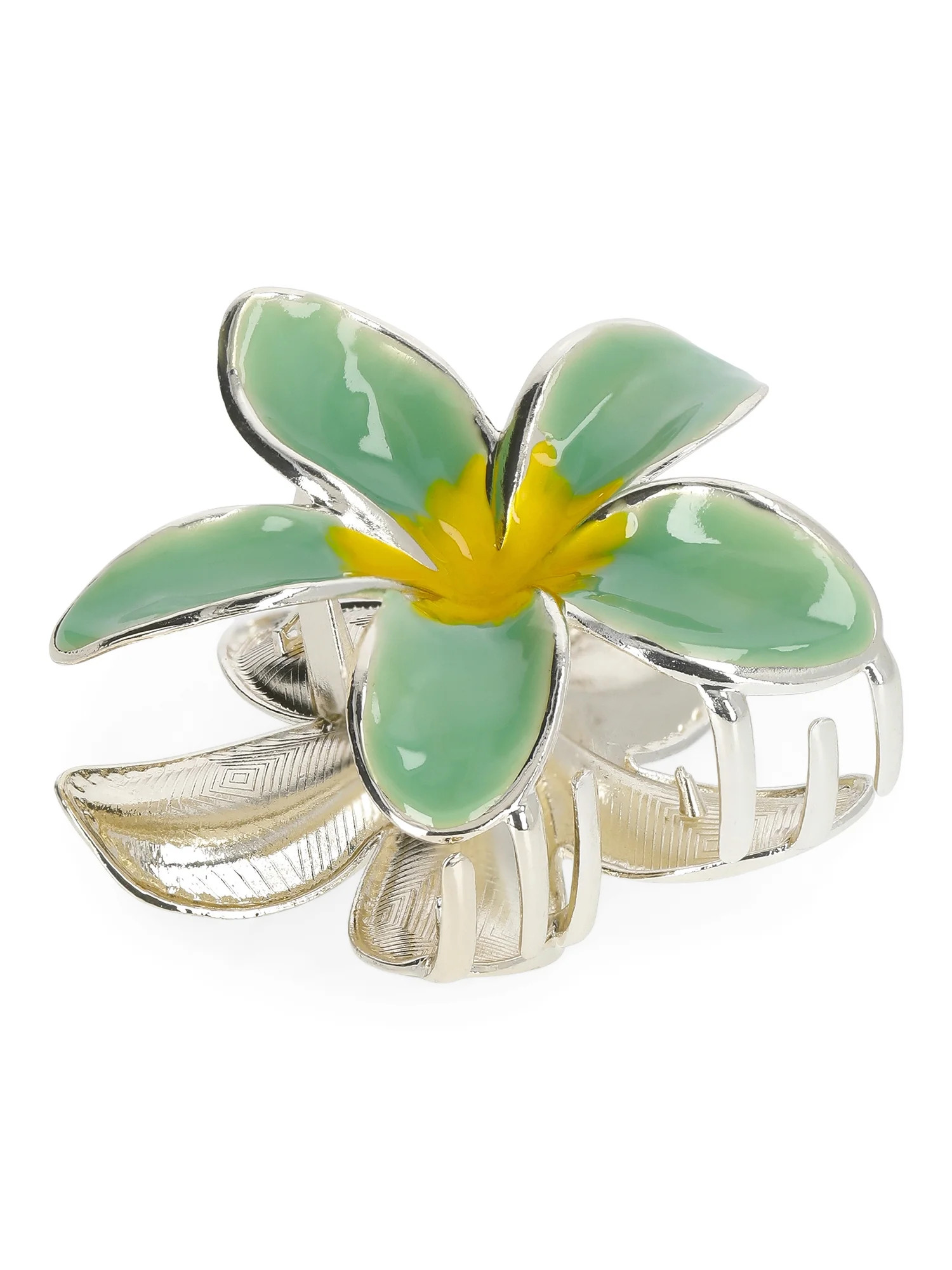 No Boundaries Tropical Flower Hair Claw Clip, Green, Women's | Walmart (US)