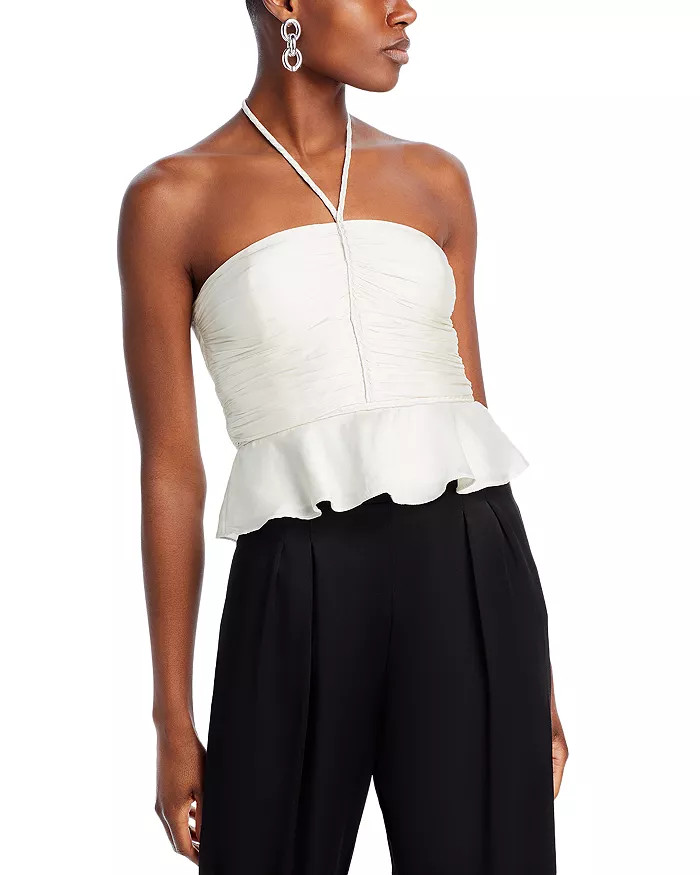 Ruched Ruffled Halter Top | Bloomingdale's (US)