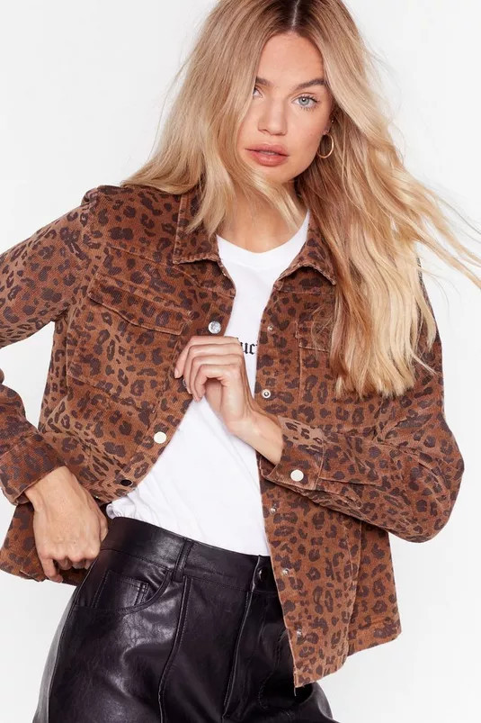 Leopard Print Corduroy Jacket | Nasty Gal Canada