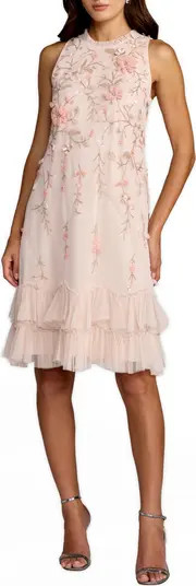 Mac Duggal Embellished Ruffle Tiered High Neck Floral Dress | Nordstrom | Nordstrom