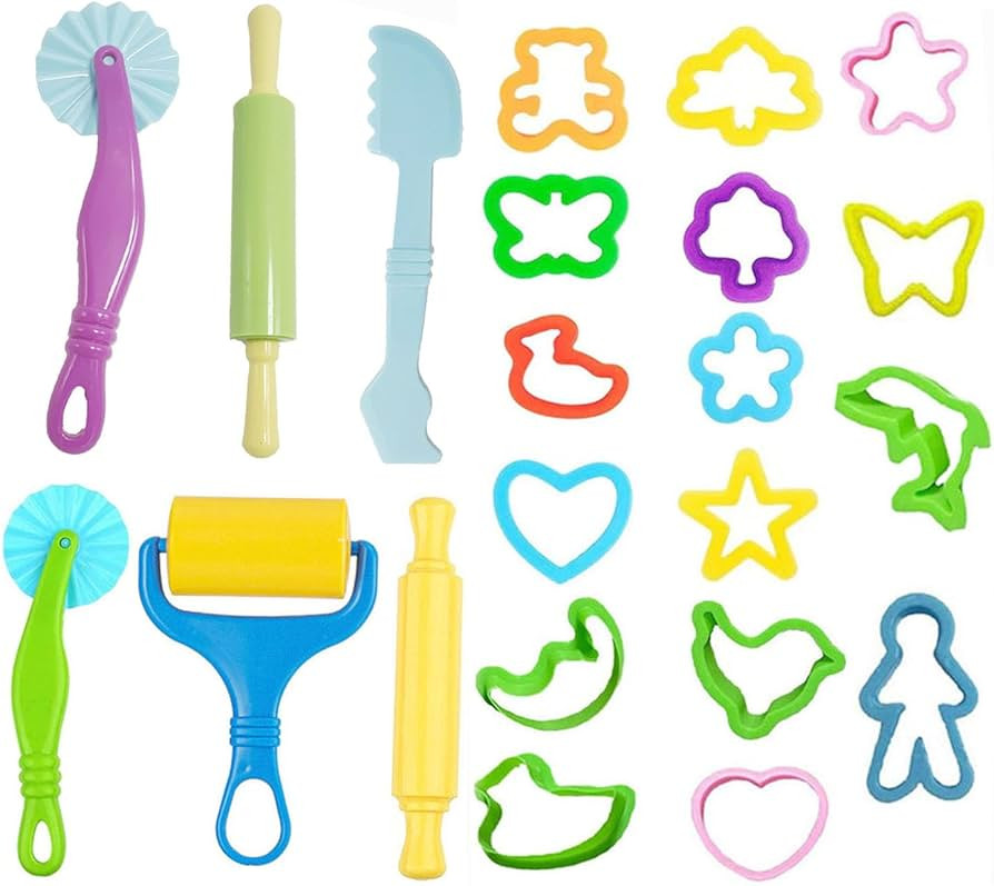 Dough Tools Set for Kids, Various Dough Tools for Kids Plastic Molds Playdough Cutters Assorted C... | Amazon (US)