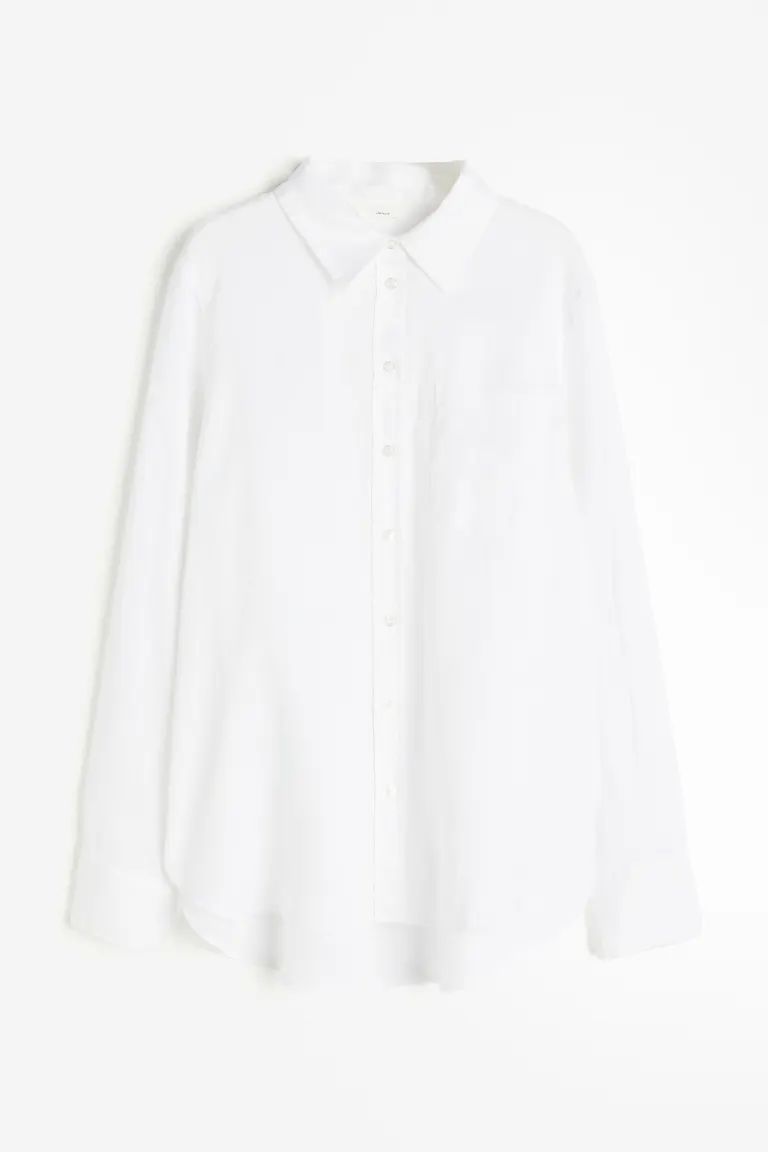 Linen Shirt - Pale blue - Ladies | H&M US | H&M (US + CA)