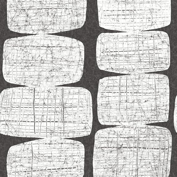 RoomMates RMK12348PL Mid-Century Beads Peel and Stick Wallpaper, Black, White | Amazon (US)