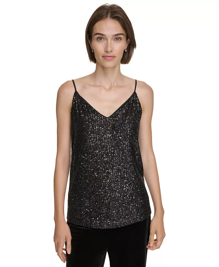 Women's Sequin Strappy Camisole Top | Macy's