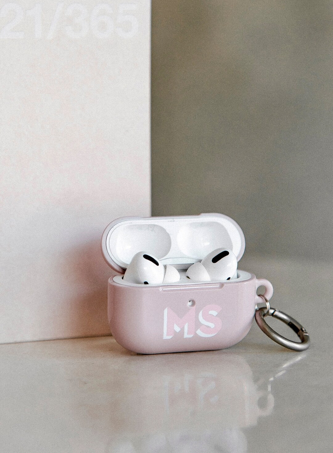 Small Monogram Initial Air Pods Case, Beige Rose Nude Cute Hard Plastic Protective Apple Airpods ... | Etsy (US)