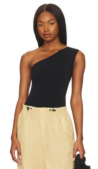 Ballet One Shoulder Bodysuit in Black | Revolve Clothing (Global)