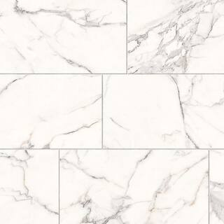 Corso Italia Impero Calacatta Premium 12 in. x 24 in. Marble Look Porcelain Floor and Wall Tile (... | The Home Depot