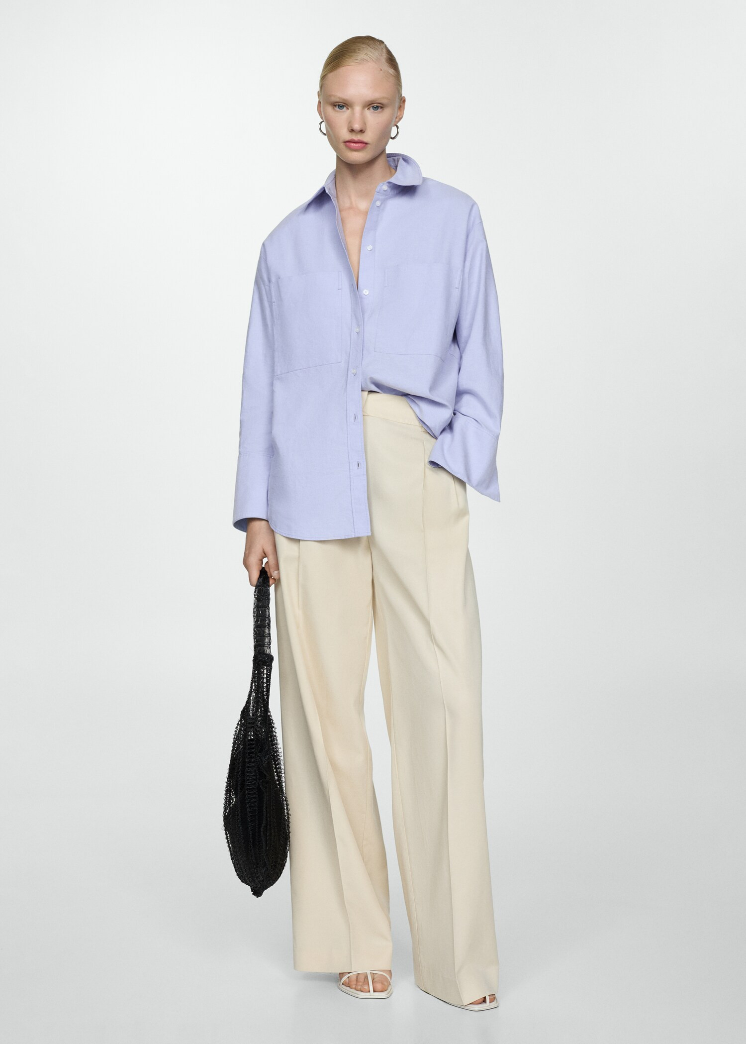 Chest-pocket cotton shirt | MANGO (US)