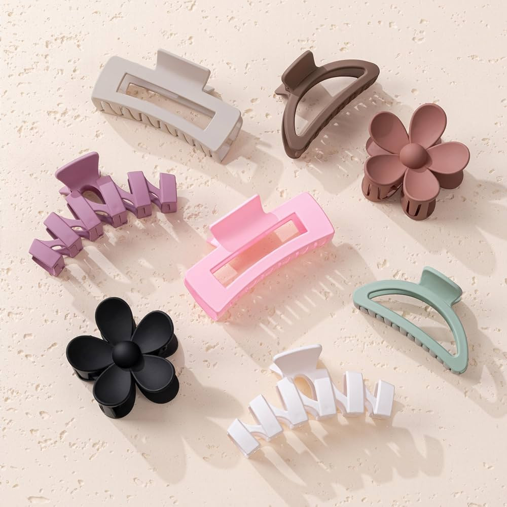 8PCS Hair Clips for Women, Flower Claw Clips for Thick Hair, Non-Slip Hair Accessories with Multi... | Amazon (US)