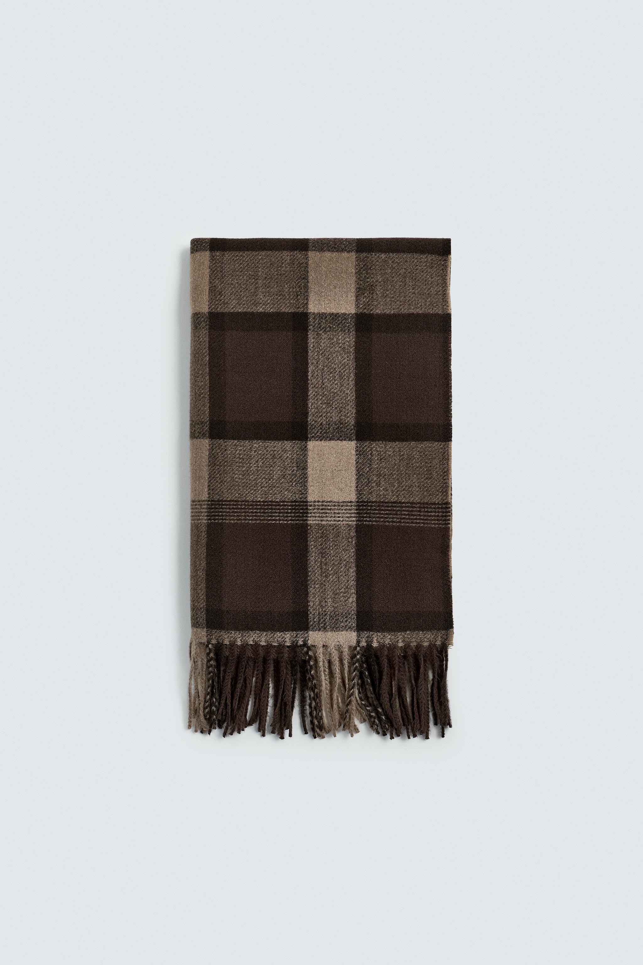 PLAID FRINGE SCARF | Zara Canada