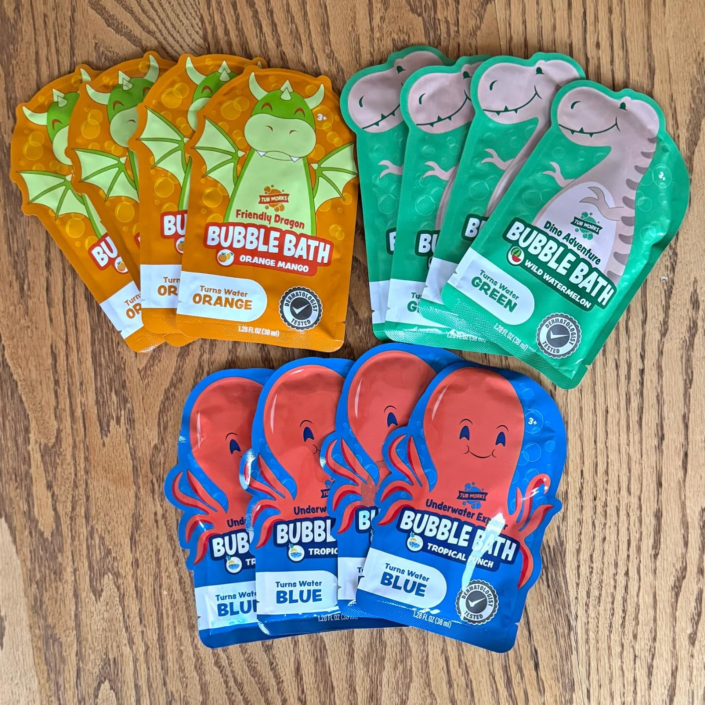 Tub Works® Magical Kids Bubble Bath, Variety 12 Pack | Creates Colorful Water & Tons of Foam Bat... | Amazon (US)