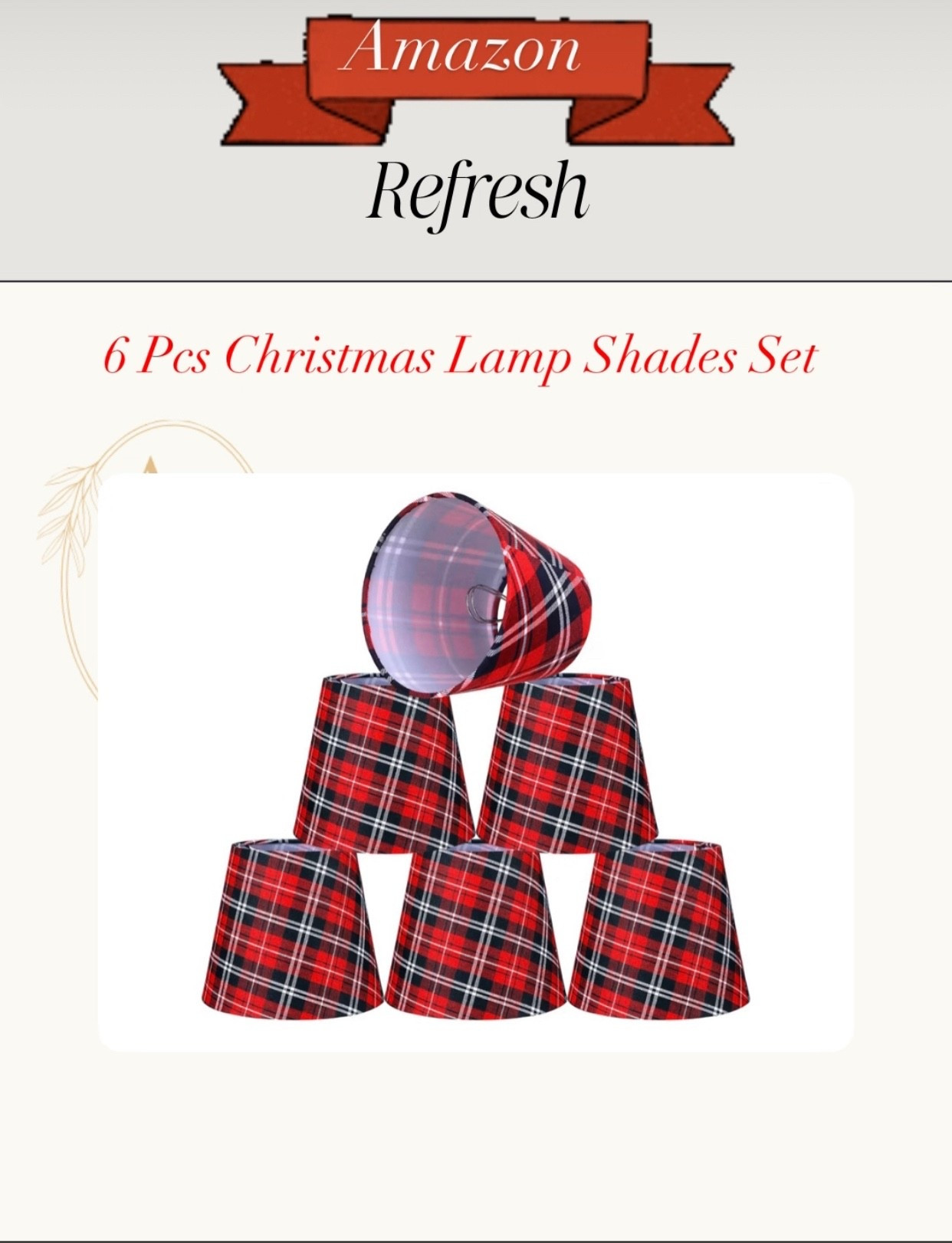 Plaid/Tartan clip on lamp shades, holiday home/Amazonn

#LTKHoliday #LTKSeasonal #LTKFindsUnder50