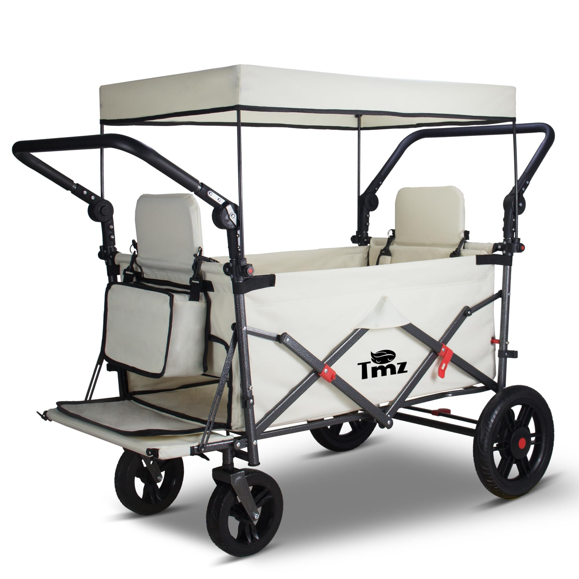TMZ Foldable Wagon with Canopy, Collapsible Folding Wagon with Adjustable Handle Bar, Multi Funct... | Amazon (US)