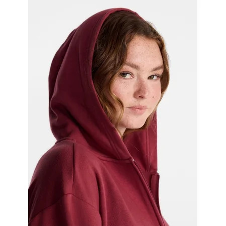 No Boundaries Boxy Zip Up Hoodie, Women's XXS-XXL | Walmart (US)