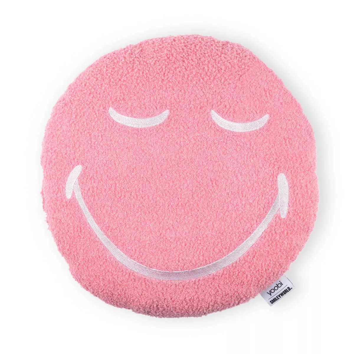 Yoobi SmileyWorld 16"x16" Round Tufted Smiley Face Throw Pillow Pink | Target