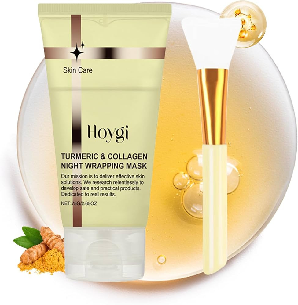 Turmeric Collagen Face Mask, Overnight Wrapping Face Mask Peel Off Facial Mask for Elasticity and... | Amazon (US)