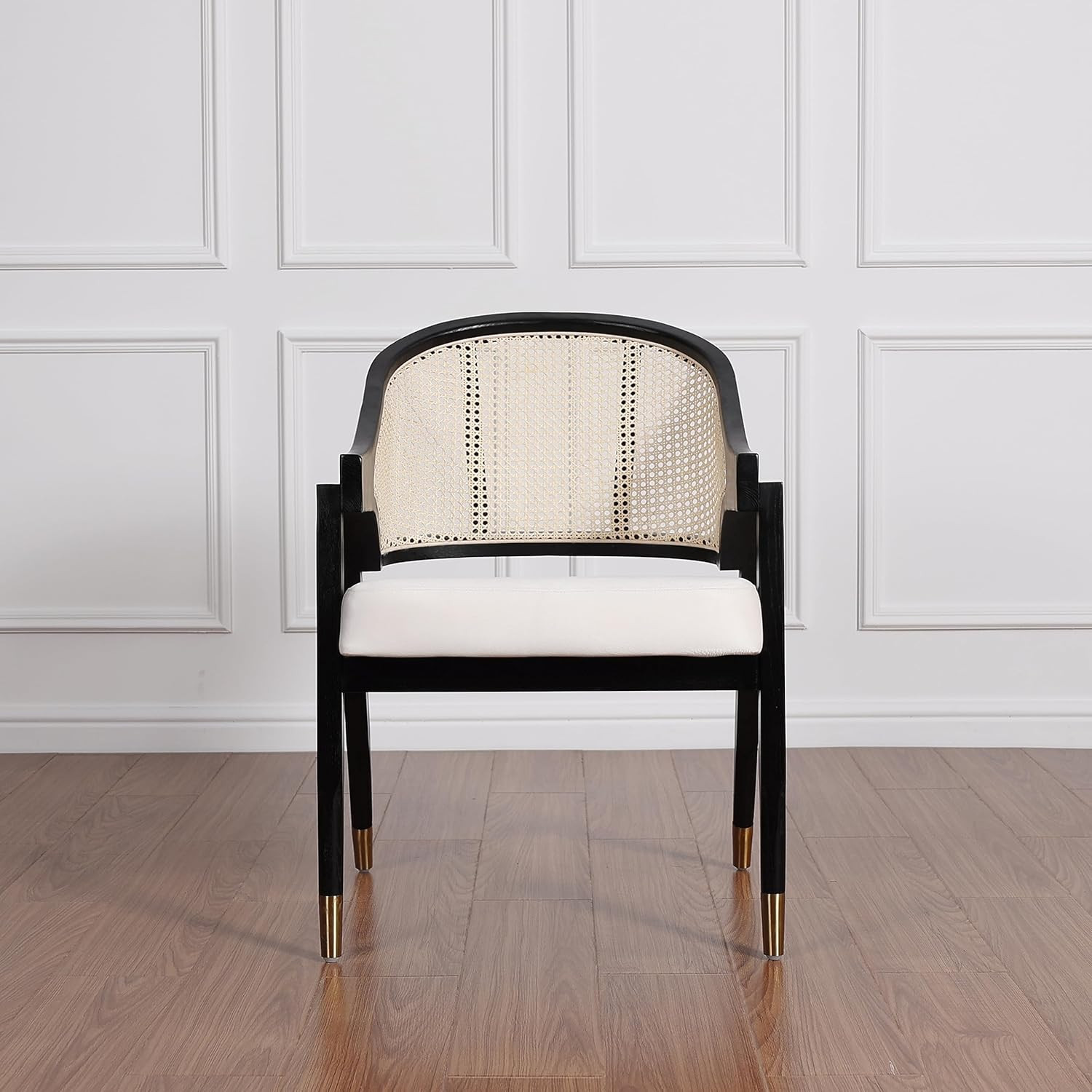 MAVA Mid Century Modern Accent Chair, Handmade Solid Wood Cane Dining Chair, Rattan Dining Chair,... | Amazon (US)