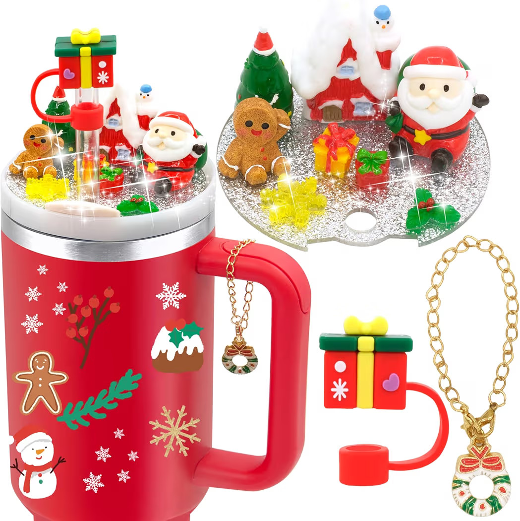 LBU Christmas Stanley Cup Lid Accessories for 40 oz Tumbler Including Silicone Straw Cover Cap To... | Amazon (US)