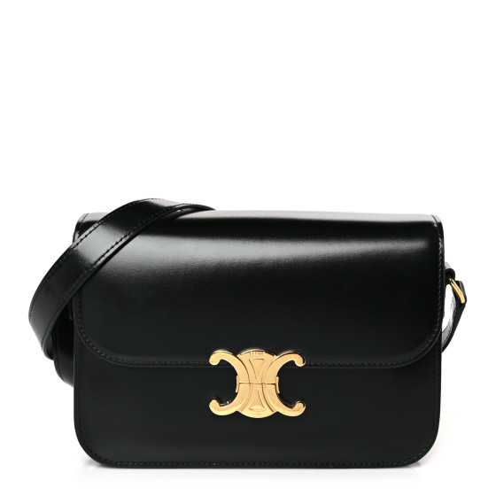 Shiny Calfskin Medium Triomphe Black | FASHIONPHILE (US)