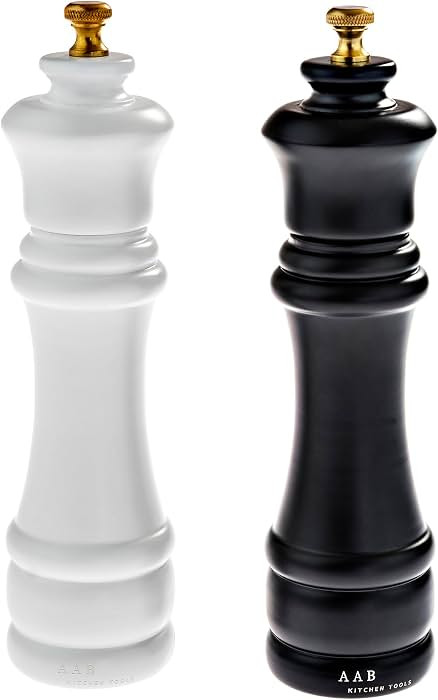 Wooden Salt and Pepper Grinder Set (Pack of 2), 8 Inches Manual Pepper Grinder, Refillable and Ad... | Amazon (US)