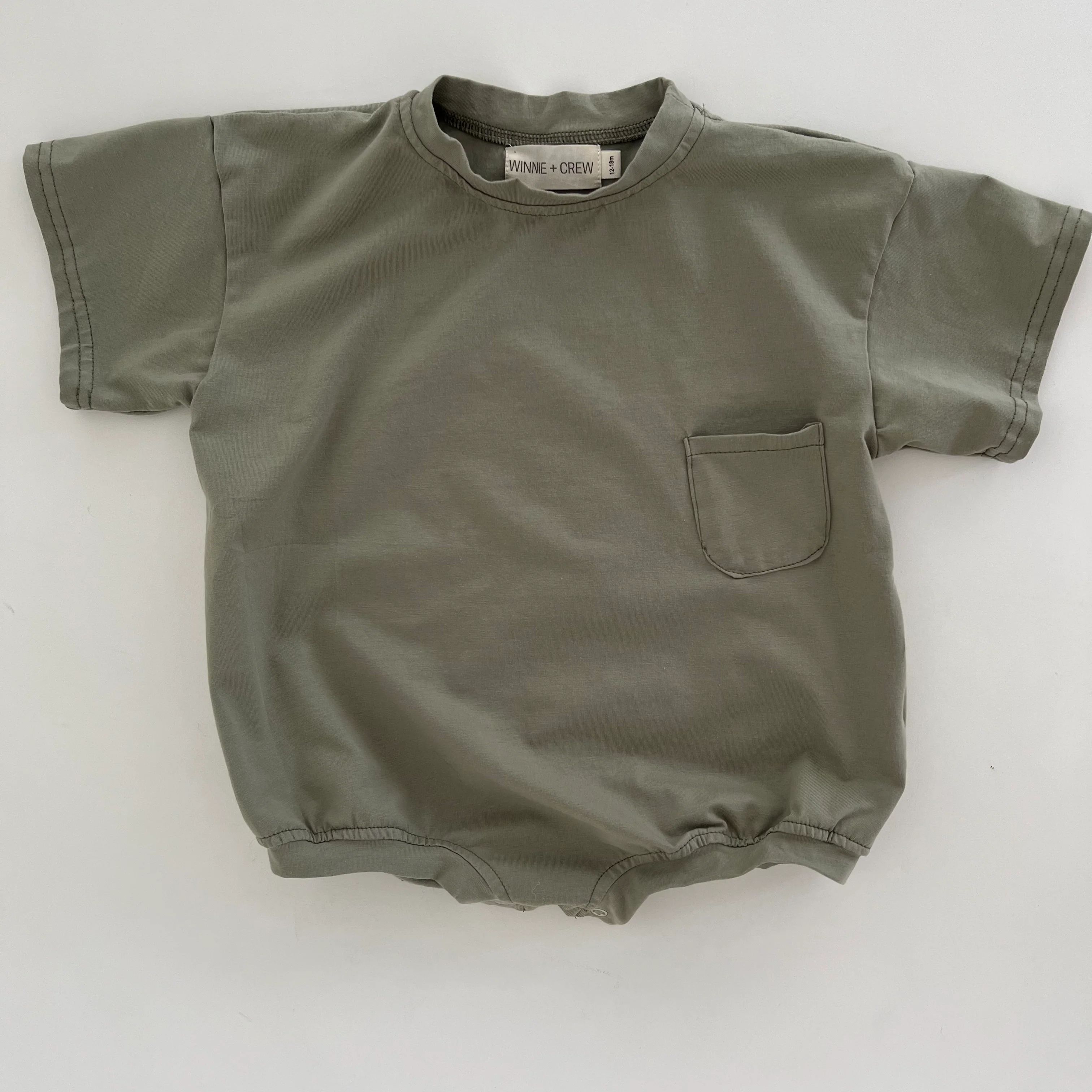 Cory Pocket Romper in Green | Baby and Toddler | WinnieandCrew.com | Winnie and Crew