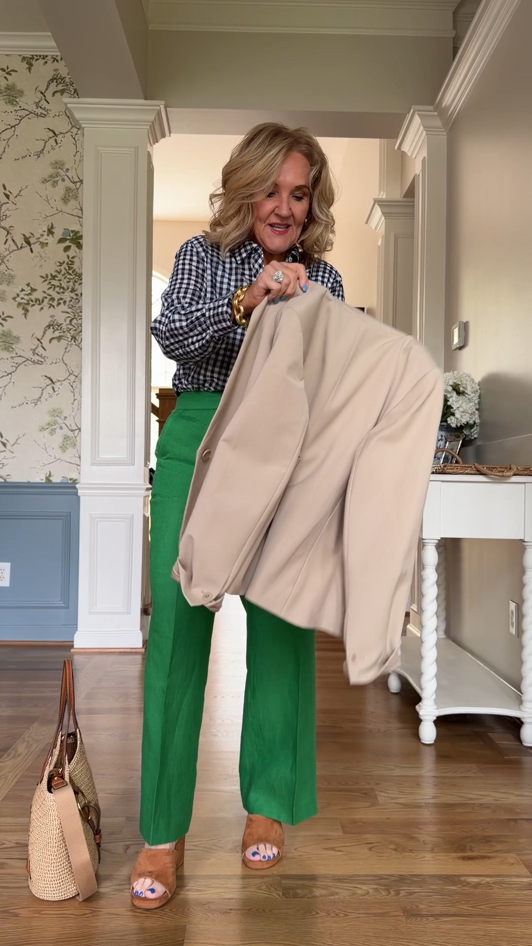 Talbots sale! 
Blazer size 10 petite Pants
Blouse size medium 
Green linen pants size 8 petite
10% off my bag with code NANETTE 


#LTKSaleAlert #LTKWorkwear #LTKOver40