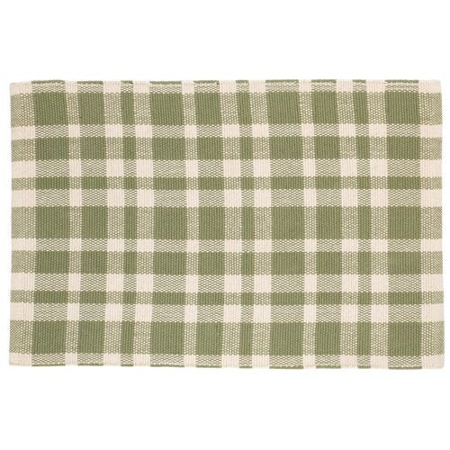 Tattersall Handwoven Cotton Rug - Sage - DASH & ALBERT - Green - Green | Floor Covering, Carpet, Mat, Area Rug | One Kings Lane