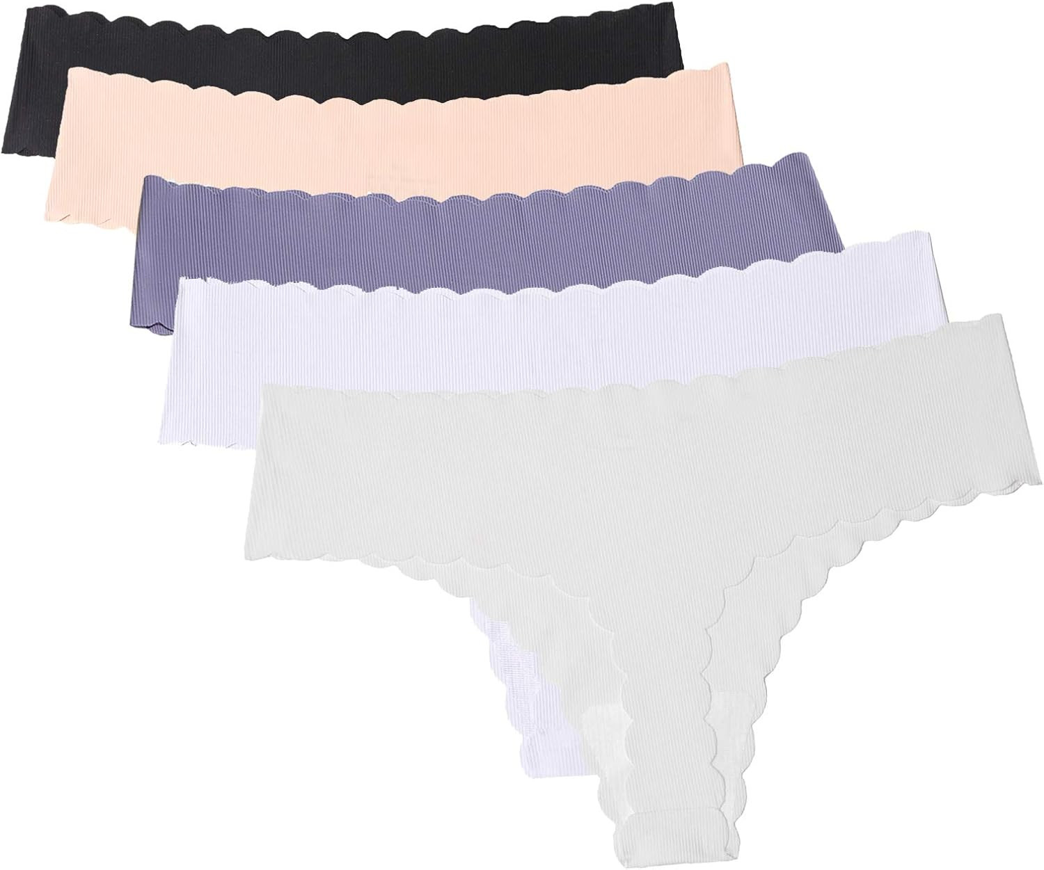 Wetopkim Women Seamless Thongs Panties Cotton Breathable Stretch T-back Color Briefs Underwear | Amazon (US)