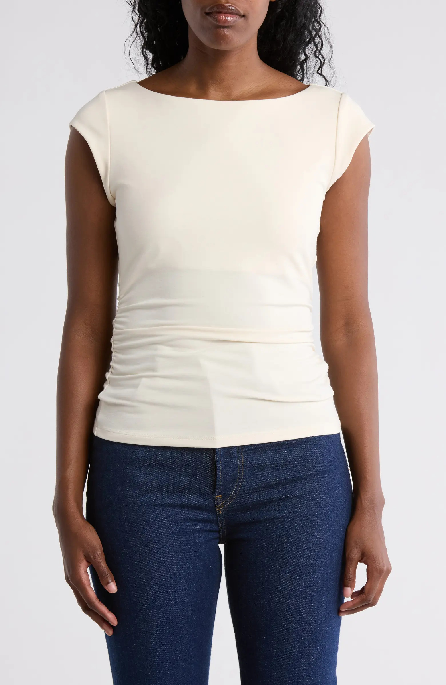 Cap Sleeve Ruched Side T-Shirt | Nordstrom Rack